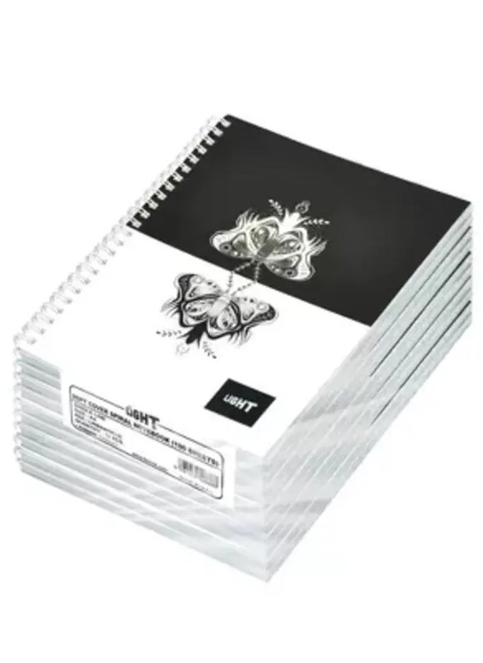 Light Light LINBA41803S Spiral Single Line Cover A4 Size Notebook (Pack of 10 Pieces, 100 Sheets) 