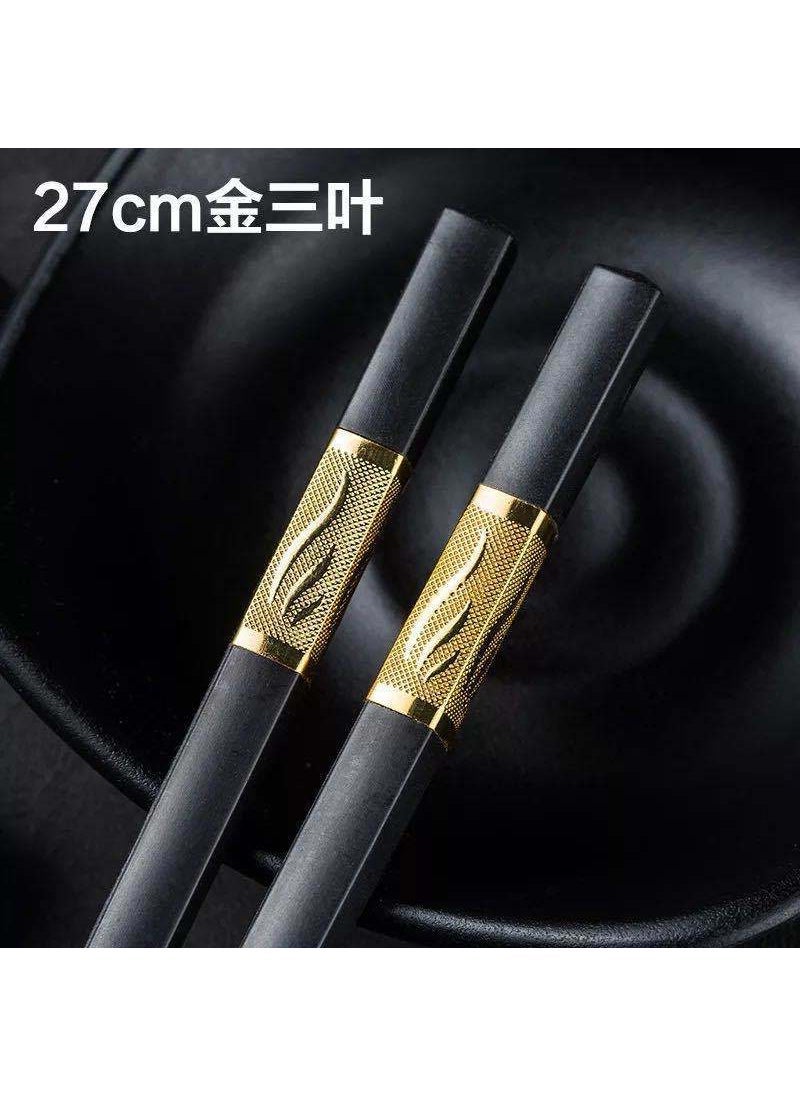Chopsticks Alloy Chopsticks Jinfu 24cm High-end High-temperature Resistant Non-moldy Non-slip Chopsticks Hotel Commercial Kitchen Household Chopsticks  - Image 1