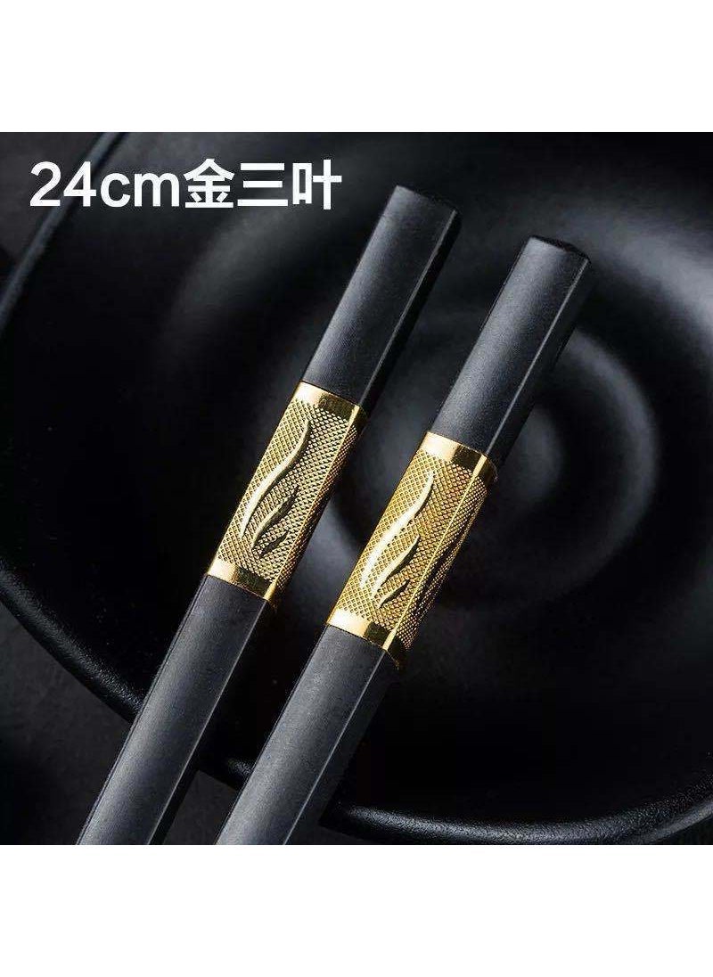 Chopsticks Alloy Chopsticks Jinfu 24cm High-end High-temperature Resistant Non-moldy Non-slip Chopsticks Hotel Commercial Kitchen Household Chopsticks  - Image 4