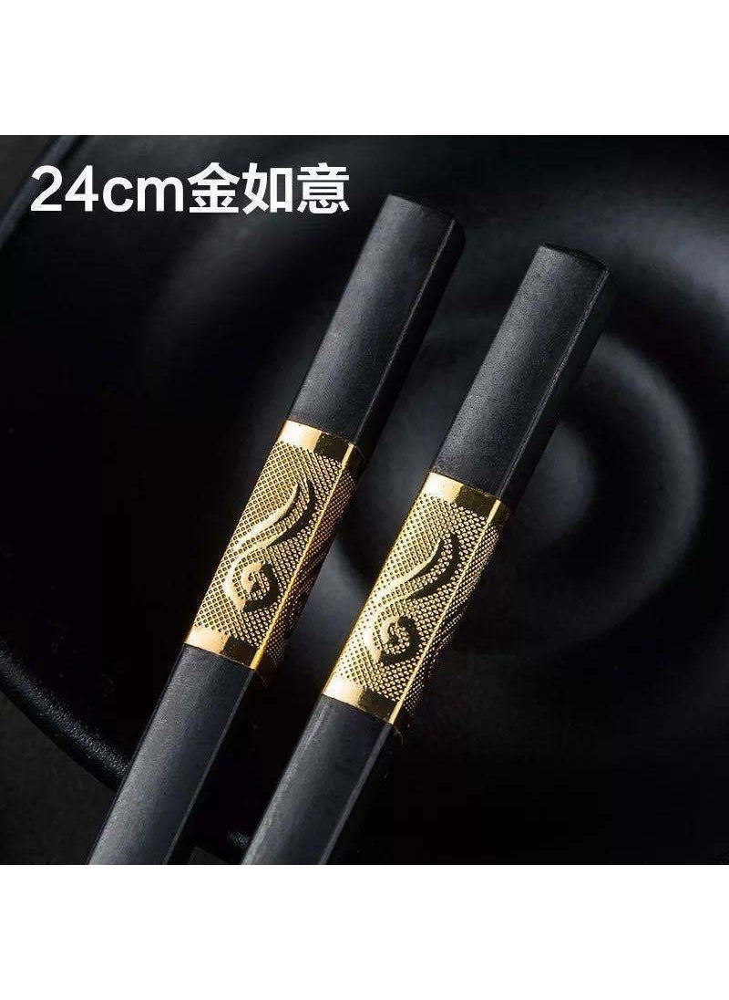 Chopsticks Alloy Chopsticks Jinfu 24cm High-end High-temperature Resistant Non-moldy Non-slip Chopsticks Hotel Commercial Kitchen Household Chopsticks  - Image 5