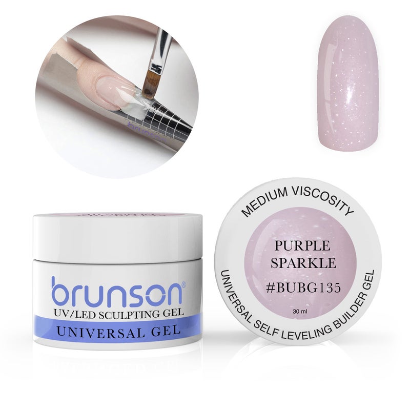Brunson Builder Gel in Jar 30ml Professional Sculpting Builder Gel for Nail Extensions Overlays and 3D Nail Art UV LED Self Leveling Gel for Long Lasting High Gloss Nails
