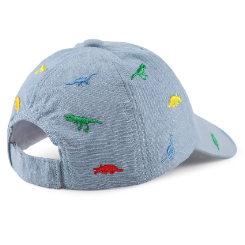 جانجانسا Dinosaur Boys Girls Caps Camouflage Infant Toddler Baby Caps Cotton Kids Sun Hat Spring Summer 6M-4Y (Sky Blue Dinosaur, 18.9(6-12 Months)) - Image 2
