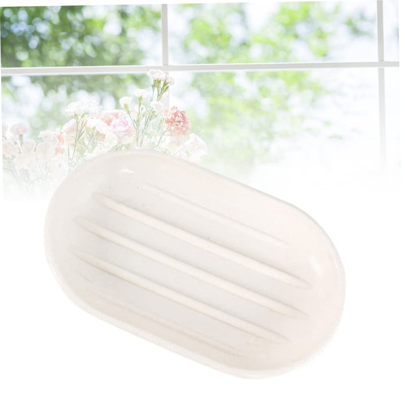 2Pcs Oval Soap Dish Holder with Drainage PP Material for Shower Kitchen Countertop - Image 4