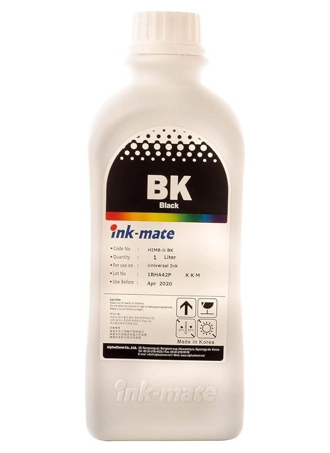 Ink Mate - Refill ink for printers, capacity of 1 liter, black color - Image 1