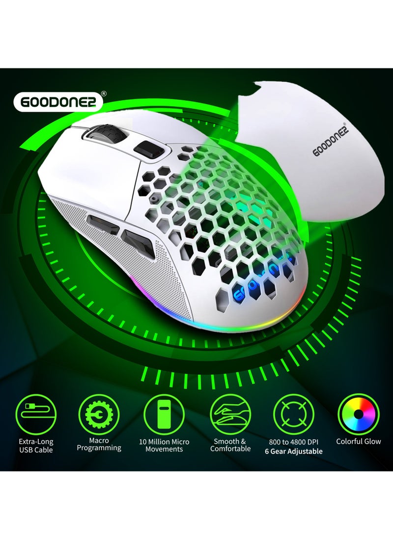 GOODONE2 G28 Dual mode Wireless Mouse, 2.4G + BT5.1 USB Computer Mouse with 6-Level Adjustable 4800 DPI, Ergonomic Grips, 6 Buttons Portable for PC, Chromebook, Mac  - Image 2