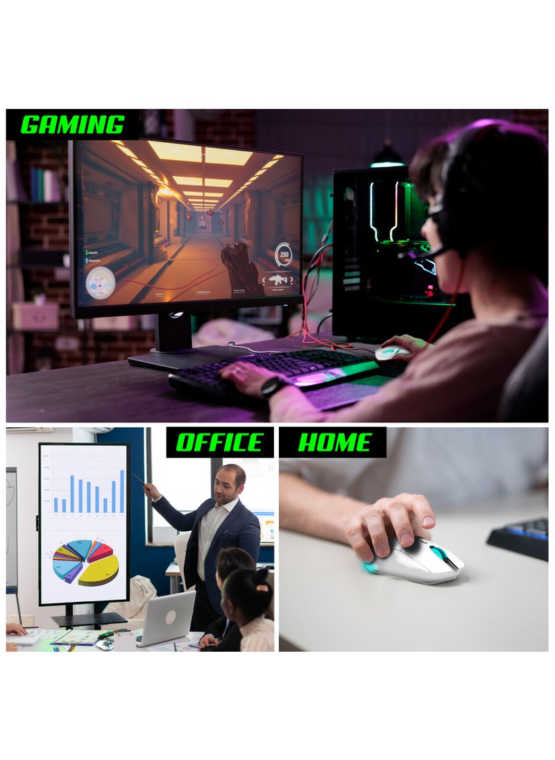 GOODONE2 - G28 Dual mode Wireless Mouse, 2.4G + BT5.1 USB Computer Mouse with 6-Level Adjustable 4800 DPI, Ergonomic Grips, 6 Buttons Portable for PC, Chromebook, Mac - Image 1