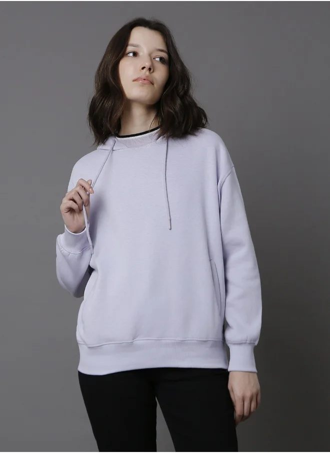 هاي ستار Women Lavender Sweatshirt