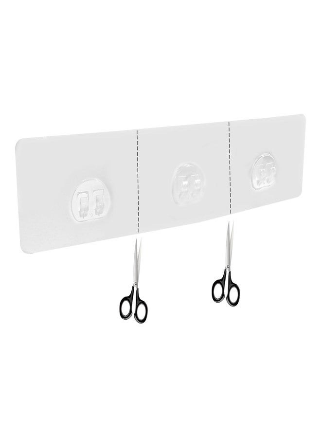 Uenhoy 2 Pcs Shower Caddy Adhesive Replacement with 3 Hook, No Drilling Adhesive Hook Sticker for Soap Holder & Bathroom Storage Shelves, Clear Self-Adhesive Hanging Hooks, 11.8" x 2.75" - Image 5
