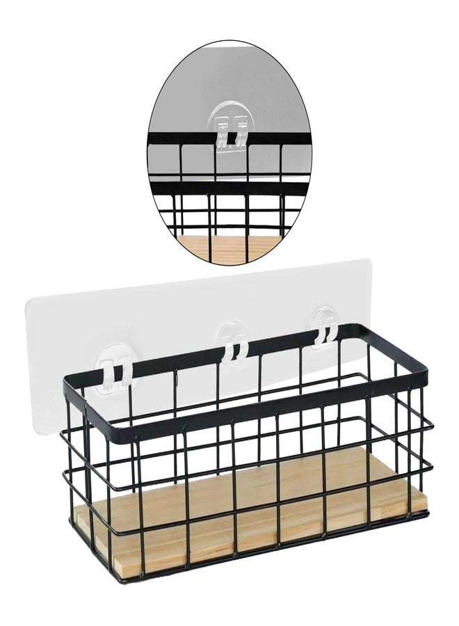 Uenhoy 2 Pcs Shower Caddy Adhesive Replacement with 3 Hook, No Drilling Adhesive Hook Sticker for Soap Holder & Bathroom Storage Shelves, Clear Self-Adhesive Hanging Hooks, 11.8" x 2.75" - Image 3