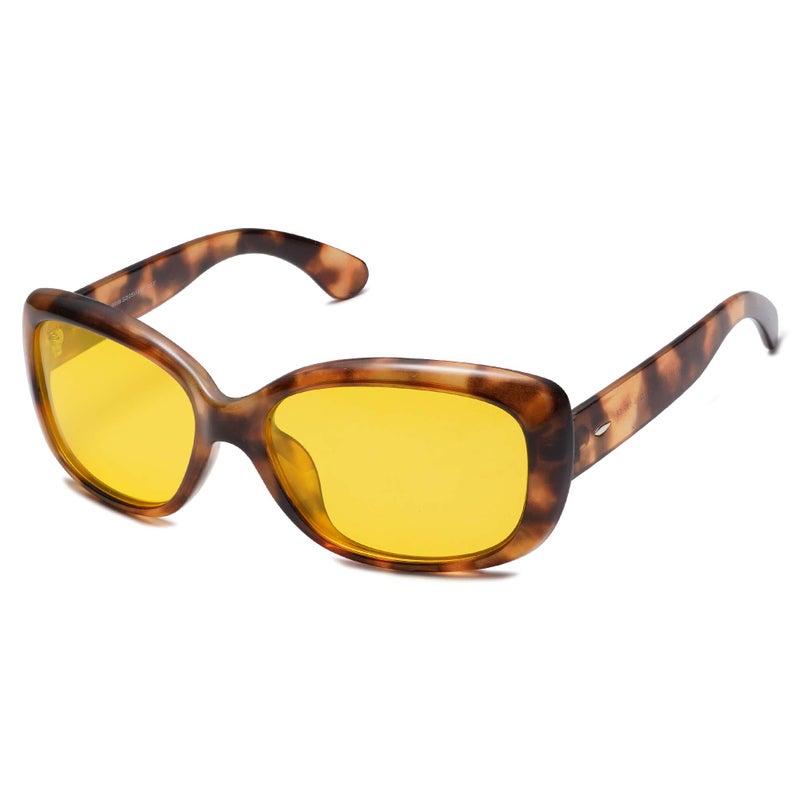 SOJOS Night Vision Glasses for Driving Women Polarized Anti Glare UV Protection Havana Frame SJ2111 with Brown Tortoise Frame/Night Vision Lens - Image 3