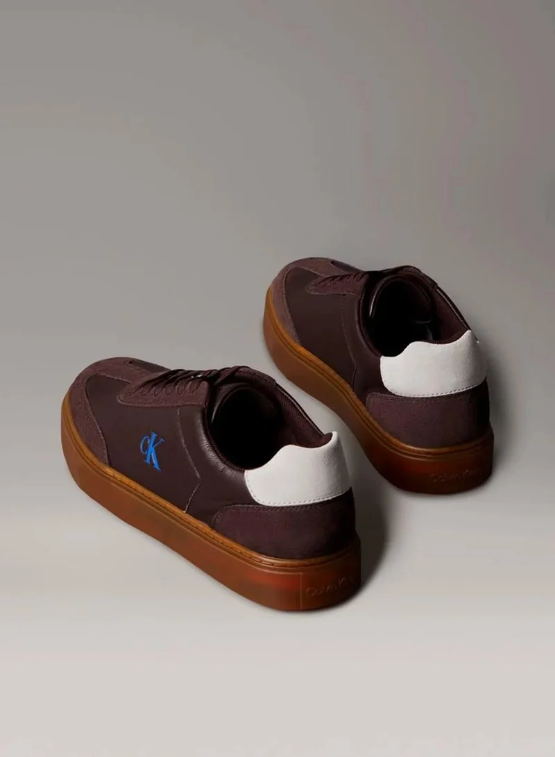 Calvin Klein Jeans Bordeaux/Chateau Tumbled Leather Flexible Sole Trainers for Men | Best Price UAE