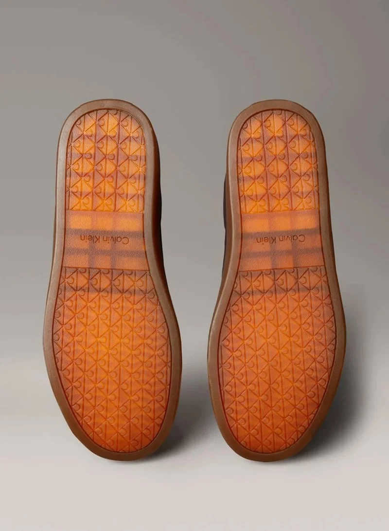 Calvin Klein Jeans Bordeaux/Chateau Tumbled Leather Flexible Sole Trainers for Men | Best Price UAE