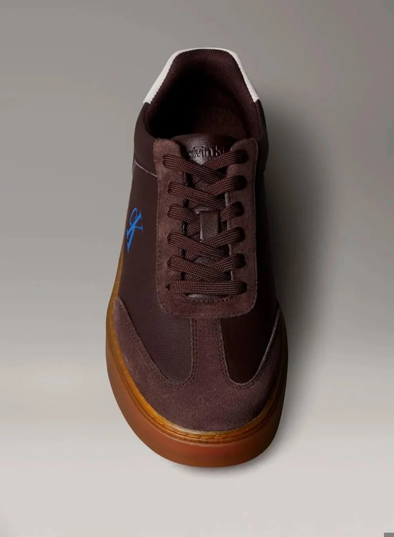 Calvin Klein Jeans Bordeaux/Chateau Tumbled Leather Flexible Sole Trainers for Men | Best Price UAE