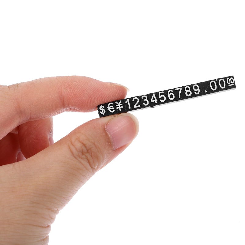 Black Background White Letters 10PCS Plastic Jewelry Price Tags Retail Counter Display Cubes - Image 5
