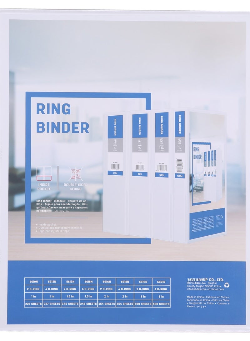 Deli A4 File Binder with 2-Hole D-Rings | Ideal for Office, School & Home Use  - Image 1