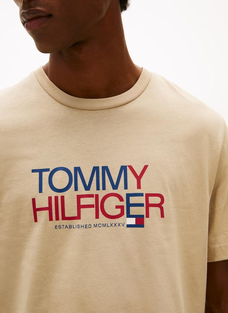 TOMMY HILFIGER Logo Graphic Crew Neck T-Shirt - Image 3