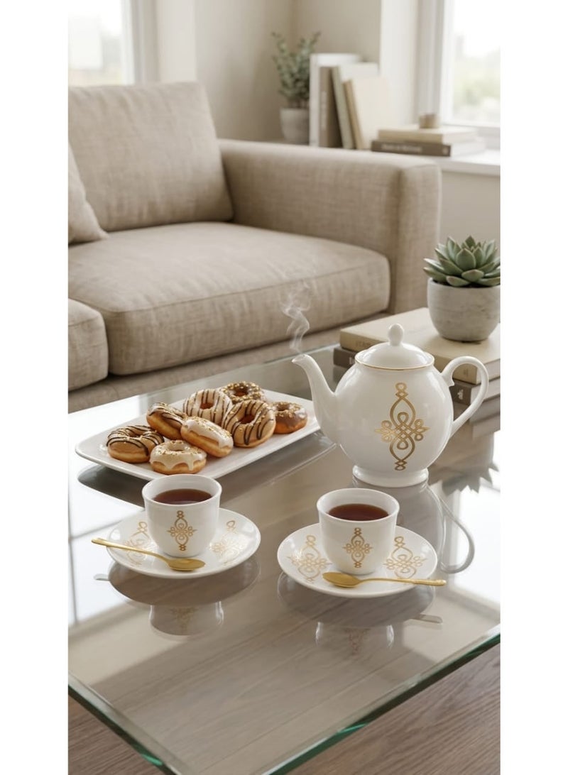 Luxury hospitality set - coffee cups and tea glasses with elegant designs. - Image 2