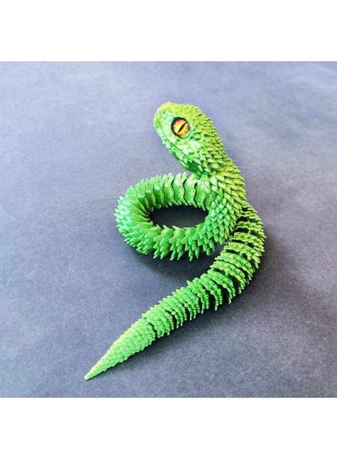 ثلاثية الأبعاد الطباعة ثعبان لعبة مشتركة المنقولة محاكاة نماذج للحيوانات هدية الدعائم الأخضر ثعبان لعبة أطفال ثعبان اللون: 45 سنتيمتر 【ثعبان】 أصفر أخضر - Image 1