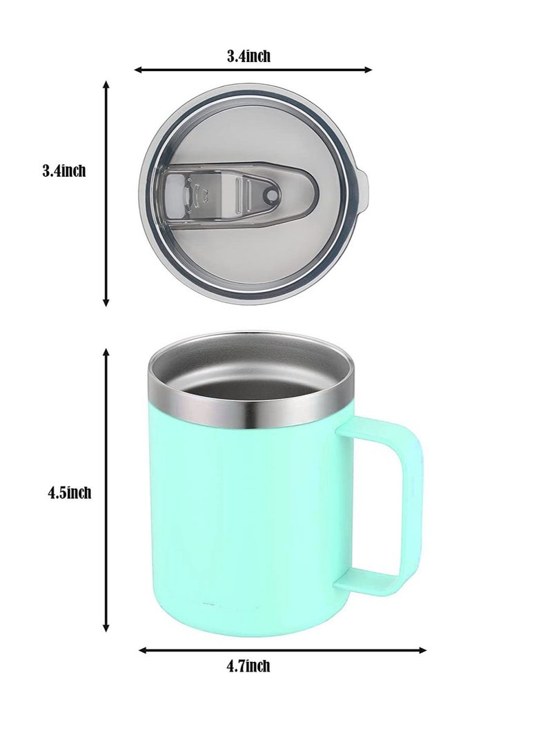 Y&D Coffee Mug 12 Oz Mint Green Stainless Steel Insulated with Handle Double Wall Vacuum Travel Tumbler Cup Sliding Lid for Hot and Cold Drinks Tea  - Image 5