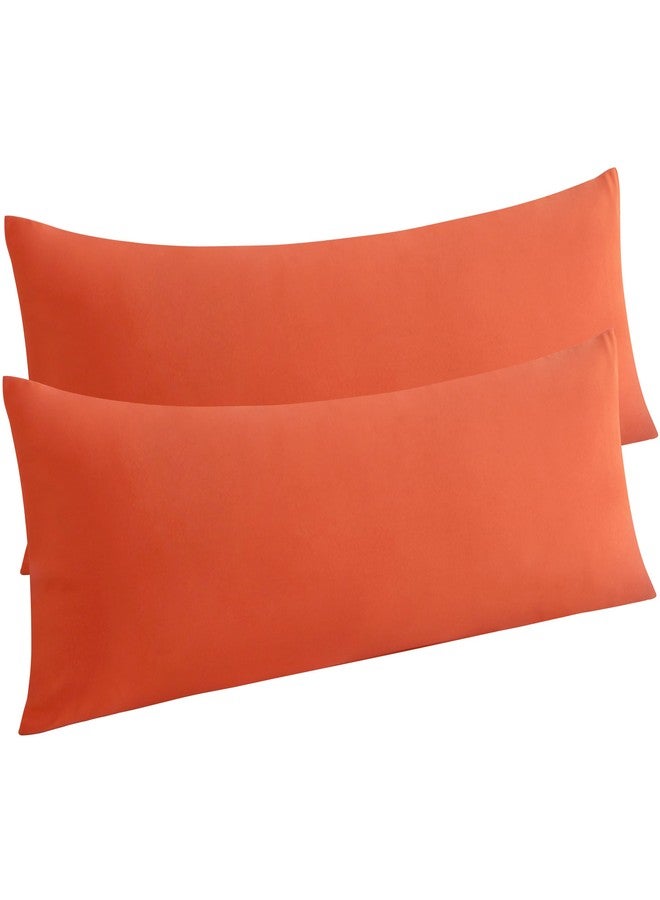 NTBAY Body Pillow Cases Set of 2, 2 Pack Brushed Microfiber 20x54 Pillow Cases, Soft, Wrinkle, Fade, Stain Resistant Brunt Orange Pillow Cases with Envelope Closure, 20x54 Inches, Brunt Orange - Image 1