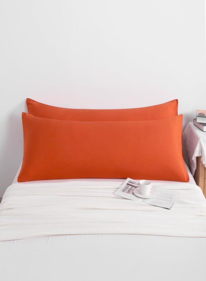 NTBAY Body Pillow Cases Set of 2, 2 Pack Brushed Microfiber 20x54 Pillow Cases, Soft, Wrinkle, Fade, Stain Resistant Brunt Orange Pillow Cases with Envelope Closure, 20x54 Inches, Brunt Orange - Image 4