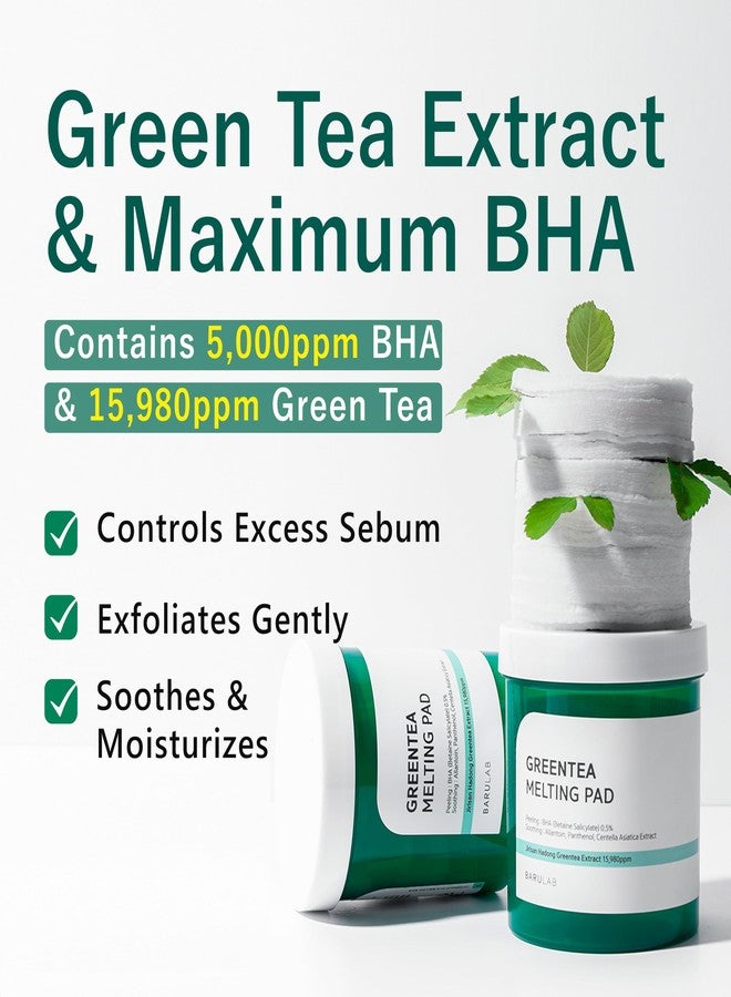 Barulab Green Tea BHA Melting Toner Pads w/Centella Asiatica - 150 Large Pads Soothing Hydrating Moisturizing 13 Oz | All Skin Types | Anti-blemish Daily Care Gentle Mild Peeling Exfoliating Korean Skincare - Image 3
