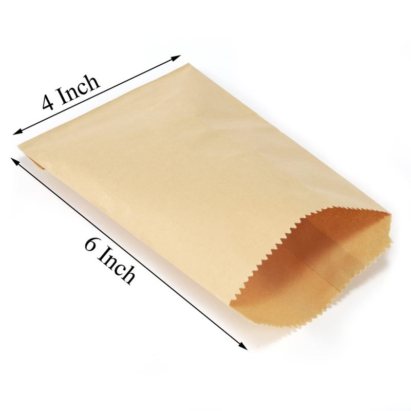 FOCCIUP 100 Pcs 4x6 Inches Brown Kraft Paper Bags Flat Envelopes Merchandise Treat Bag for Party - Image 4