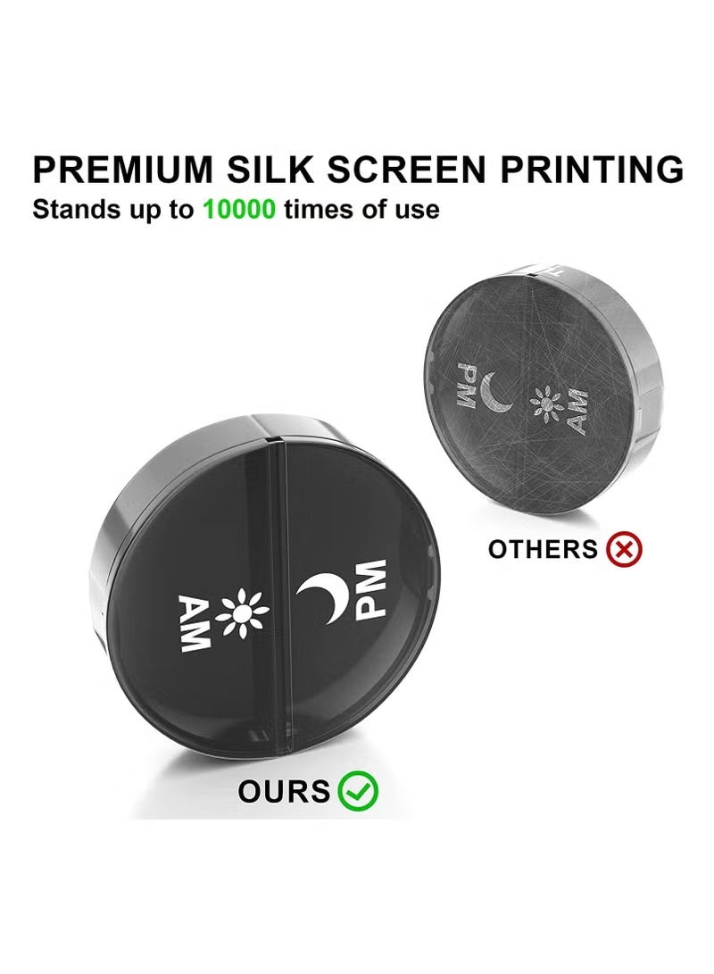 Pill Organizer 2 Times a Day, Medicine Pill Organizer, Weekly Pill Organizer AM PM Pill Box, Large Capacity 7 Day Pill Box for Medicine/Vitamin/Fish Oil/Supplements (Black) - Image 4