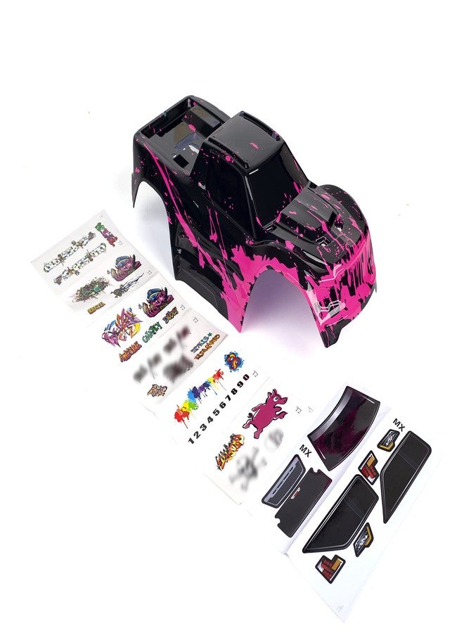 SummitLink Custom Body Muddy Hot Pink Style Compatible for V1 Traxxas Maxx 1/10 4X4 4WD Truck Shell Cover(Truck not Included) MX-MHP-01 - Image 2