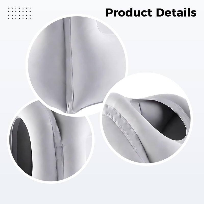 All-scene compatible build Inflatable Travel Pillow with Ventilation Holes, Gray Portable Air Cushion Neck Support Pad, Ergonomic Multi Position Support, Fast Inflation and Deflation, Storage Bag Included Wear resistant - Image 4
