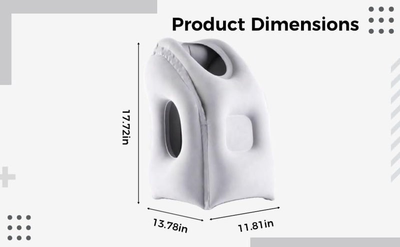 All-scene compatible build Inflatable Travel Pillow with Ventilation Holes, Gray Portable Air Cushion Neck Support Pad, Ergonomic Multi Position Support, Fast Inflation and Deflation, Storage Bag Included Wear resistant - Image 3