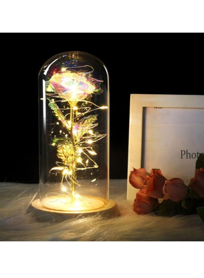 Home Decoration Rose Flower with LED Light, Preserved Immortal Rose, Romantic Festival Home Party Floral Decoration - Image 2