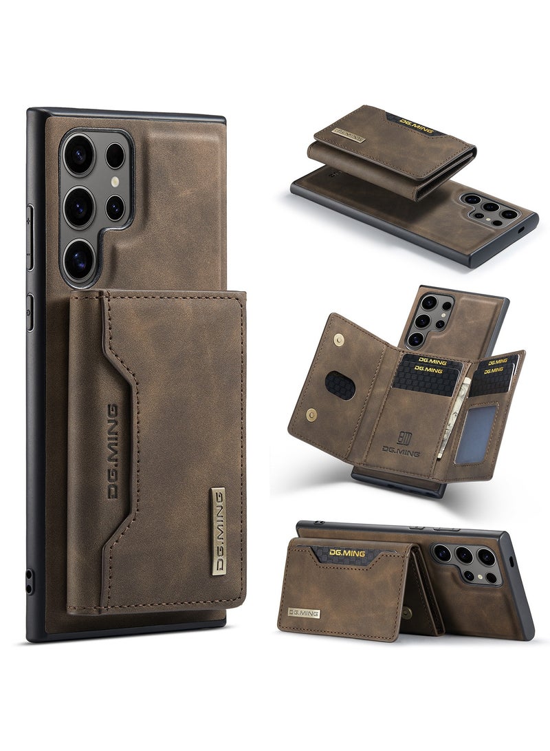 Samsung Galaxy S24 Ultra 2 in 1 Clutch Wallet, Vintage Slim Leather Case Magnetic Detachable Tri-Fold Wallet, S24 Ultra 6.8" Leather Case with Card Holder Pocket Slim Case - Image 1