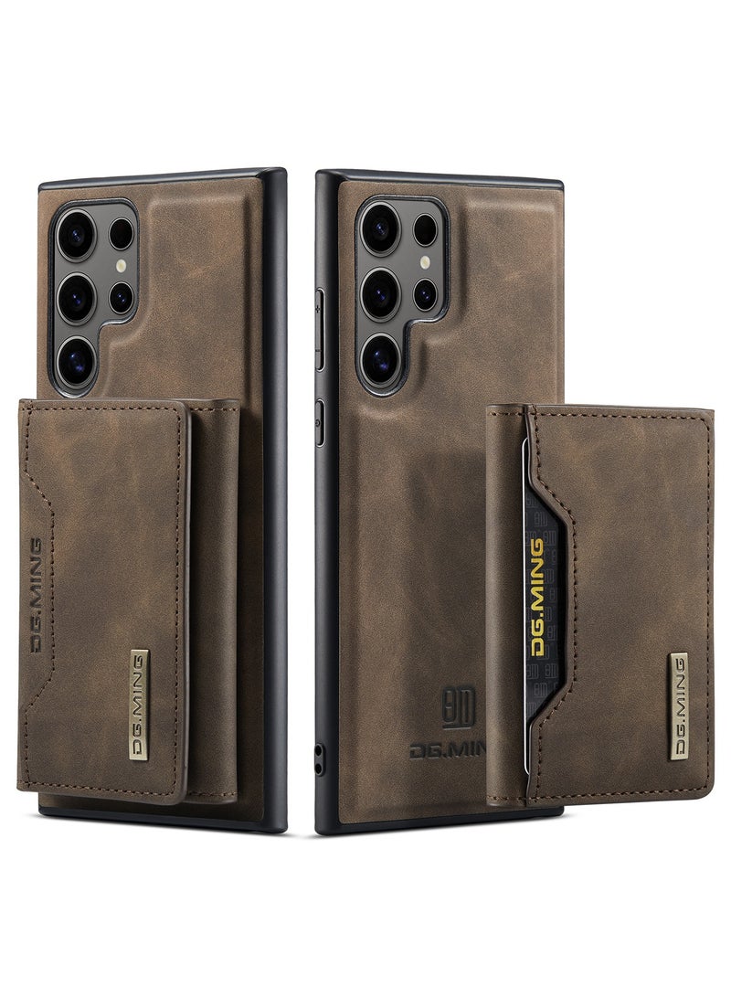 Samsung Galaxy S24 Ultra 2 in 1 Clutch Wallet, Vintage Slim Leather Case Magnetic Detachable Tri-Fold Wallet, S24 Ultra 6.8" Leather Case with Card Holder Pocket Slim Case - Image 3