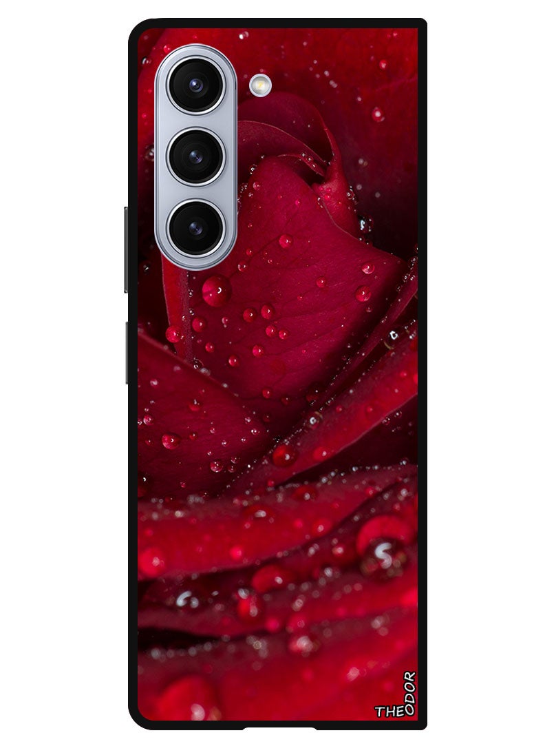 Theodor Protective Case Anti Scratch Shock Proof Bumper Cover For Samsung Galaxy Z Fold 6 rose_petals_red - Image 1