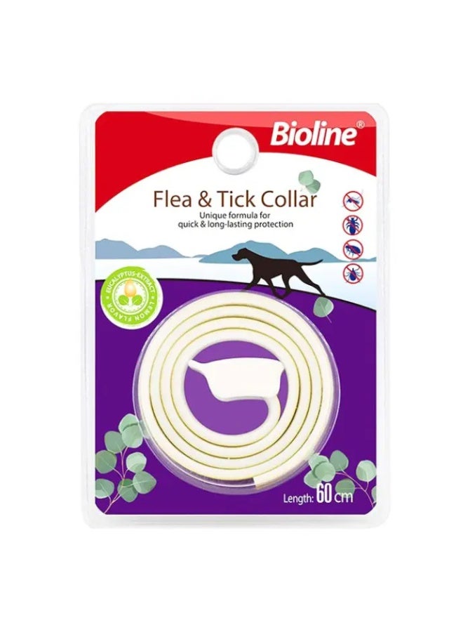 بايولاين طوق بيولاين للكلاب ضد البراغيث والقراد، 60 سم [نكهة الكينا والليمون] - Image 1