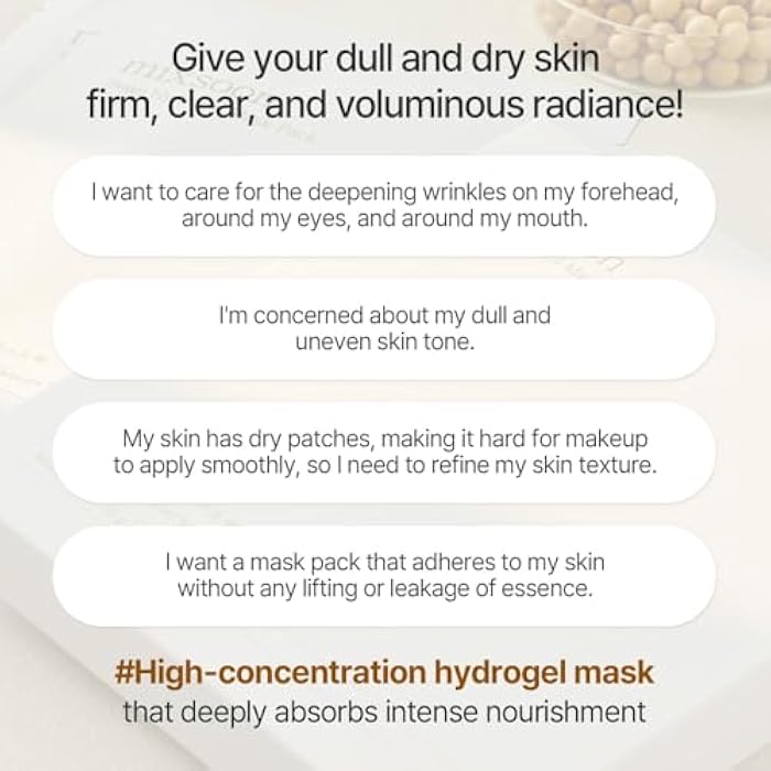 mixsoon Bean Collagen Hydrogel Mask Hydration All-In-One Firming, Soothing Gel Formula Face Mask for Radiant, Smooth Skin 35g / 1.18 fl.oz. (5ea) Korean Glass Skin Care - Image 4