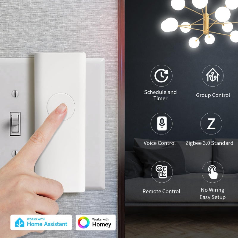 THIRDREALITY Zigbee Smart Switch,Toggle/Rocker,No Wiring Needed.Hub Required, Compatible with Echo Devices with Zigbee Hub Built-in,Home Assistant,Hubitat,SmartThings,Homey - Image 2