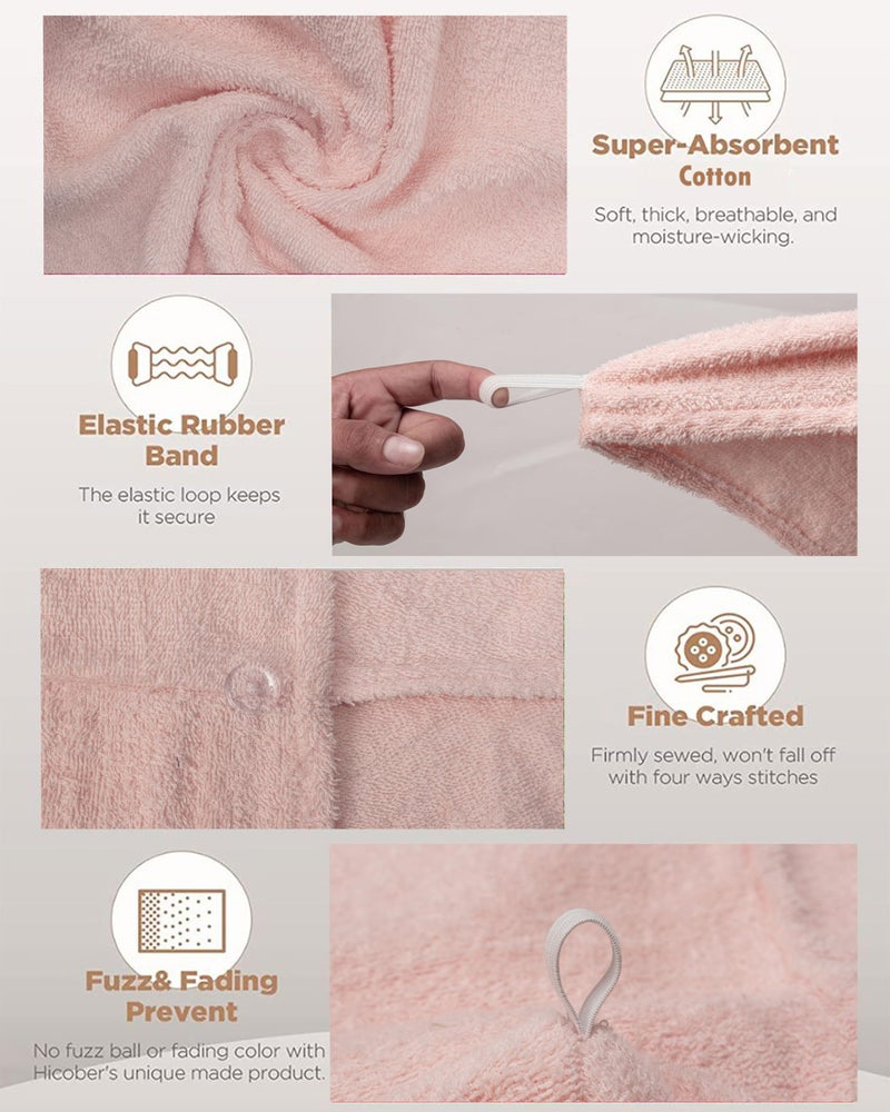 Textila Stores Textila 100% Cotton Hair Wrap Towels for Women (Pack of 3, Plum, Pink & Grey) – Soft & Absorbent Turban Towels for Long, Curly, Frizz-Prone Hair - Image 5