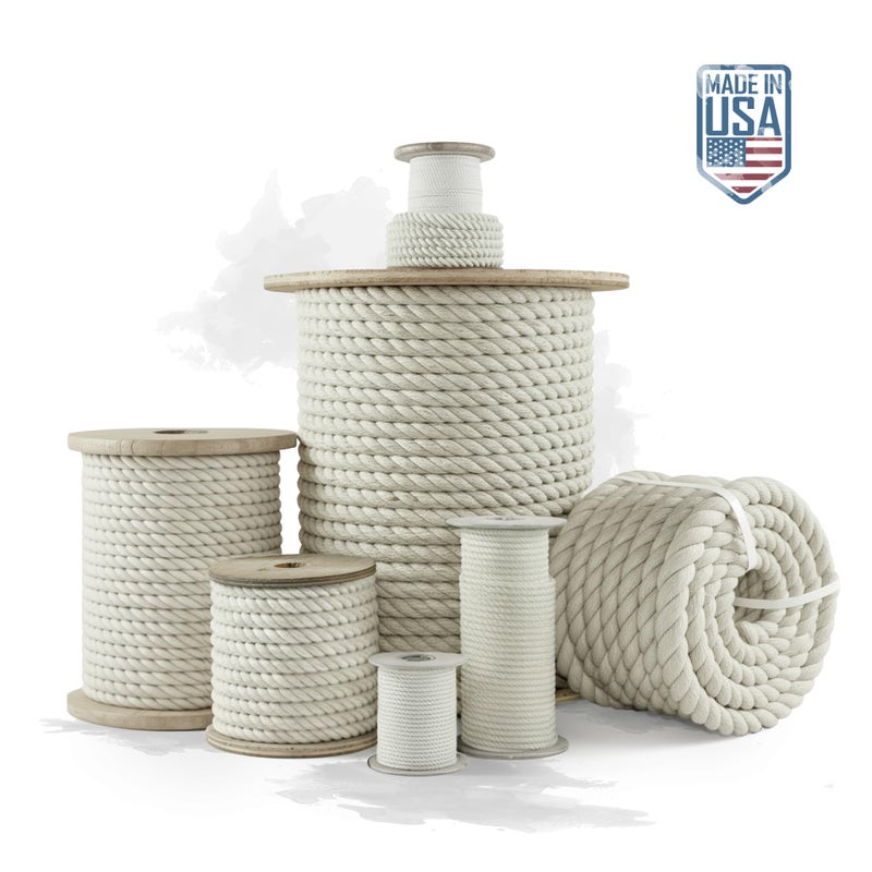 Pelican Rope 100% Cotton Twisted Rope, Natural Macrame Cord for Crafts, Pet Toys, Safe for Animals, DIY, Gardening,Indoor/Outdoor, Soft, Durable, Low-Stretch, 1/2" x 10 ft - Image 3