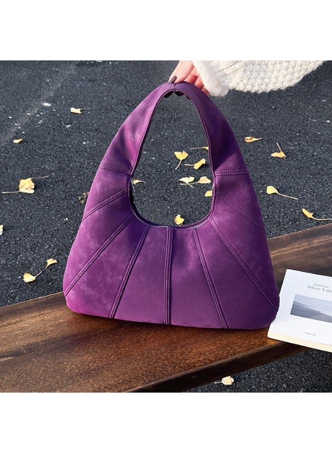 Soft PU Leather Slouchy Hobo Bag for Women, Large Capacity Shoulder Tote with Zipper Closure, Trendy Lightweight Handbag for Daily Work & Travel - Image 2