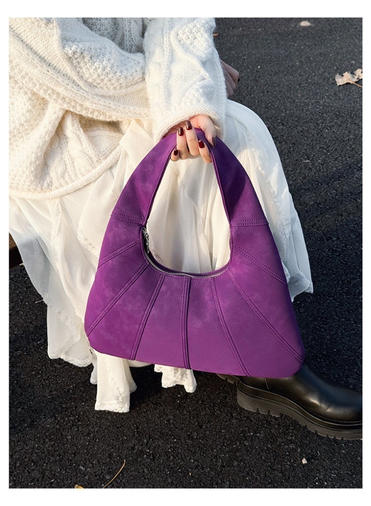 Soft PU Leather Slouchy Hobo Bag for Women, Large Capacity Shoulder Tote with Zipper Closure, Trendy Lightweight Handbag for Daily Work & Travel - Image 4