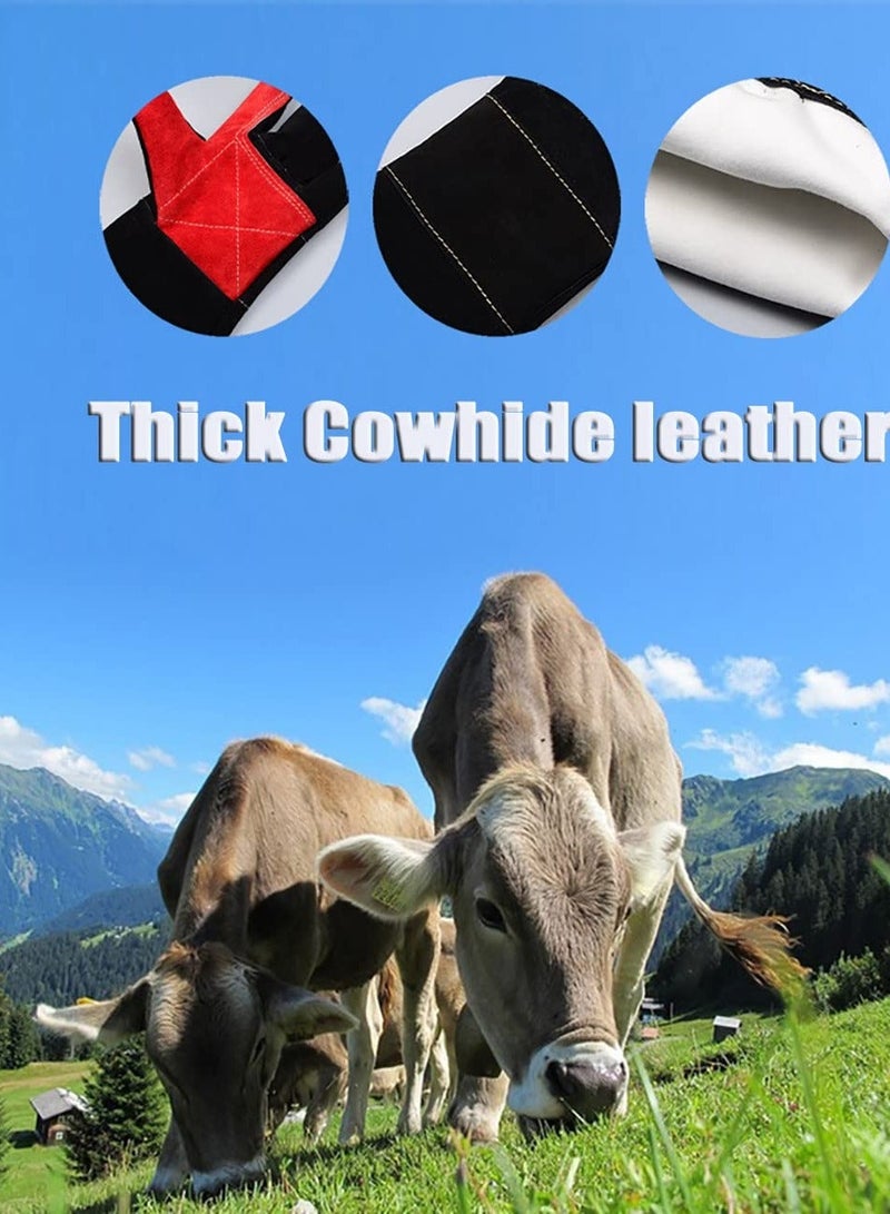 Generic Thicken Leather Animal Handling Gloves, 17.7in Multipurpose Pet Glove for Grabbing Reptile, Animal Bite Resistant Gloves for Training Dogs Cat Bird Snake Parrot Lizard Wild Animals Reptiles, Black  - Image 4