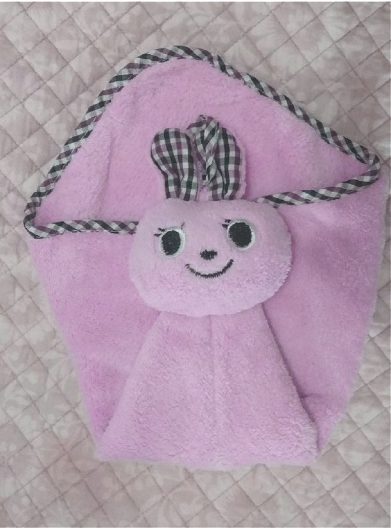 Magnusdeal Cartoon Hanging Hand Towel for Home Kitchen Bathroom Office Microfiber Absorbent Cute Cartoon Expression Hand Towel for Kitchen and Bathroom (1 Pc) (Bunny, Purple) - Image 1