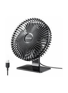 Gaiatop gaiatop Small Electric Fan Cooler, 6.5 Inch Ultra-quiet, 90° Adjustment for Better Cooling, 3 Speeds Portable Mini Powerful Desktop Table Fan, Small Personal Cooling Fan for Home Office (Black leaf)  - Image 1
