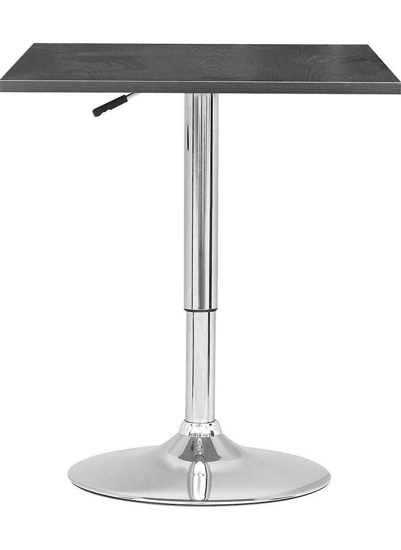 AL WADI FURNITURE AWF AL WADI FURNITURE 3-Piece Adjustable Square MDF Wood Bar Table Set with 2 Bar Stools for Pub Counter Kitchen Home PU Leather Bar Chairs with Footrest 360°Swivel Perfect for Small Space, Black  - Image 5