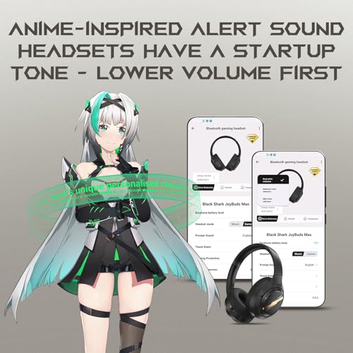 Black Shark JoyBuds Max Active Noise Cancelling Headphones 50H Playtime Wireless Over Ear Headphones with Microphone Bluetooth 54 Gaming Headsets Comfort Fit Ear Cups 6EQ Modes via APP Black - Image 3