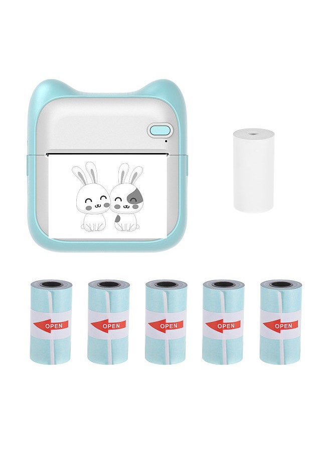 Generic Mini Pocket Photo Printer Portable Thermal Printing Machine 203dpi Wireless BT Connection with 5 Rolls Adhesive Thermal Paper 57*25mm  - Image 1