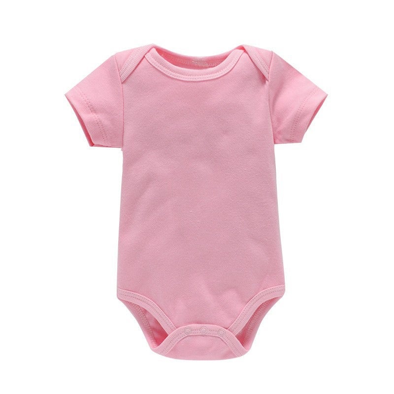 Wai Mao Baby Solid Color Bodysuit 0-1 Years Newborn Cotton Romper, Customizable Print & Logo, Summer - Image 5