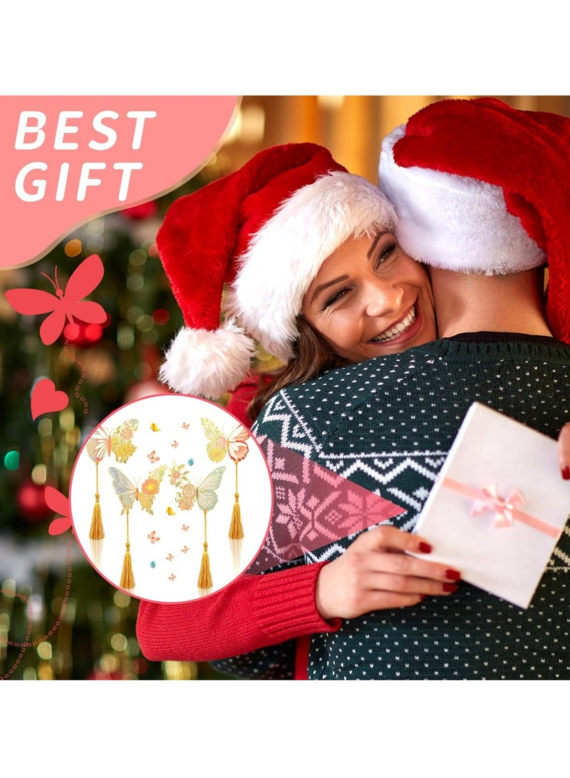 Loquat 4 Pcs Metal Bookmarks with Tassel (erfly Design), Gold Hollow Trim, Ideal for Women, Girls, Book Lovers - Image 5